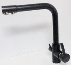 Смеситель для кухни, вых. под питье. воду, Gerhans HU01K4055-3-22, ЧЕРНЫЙ